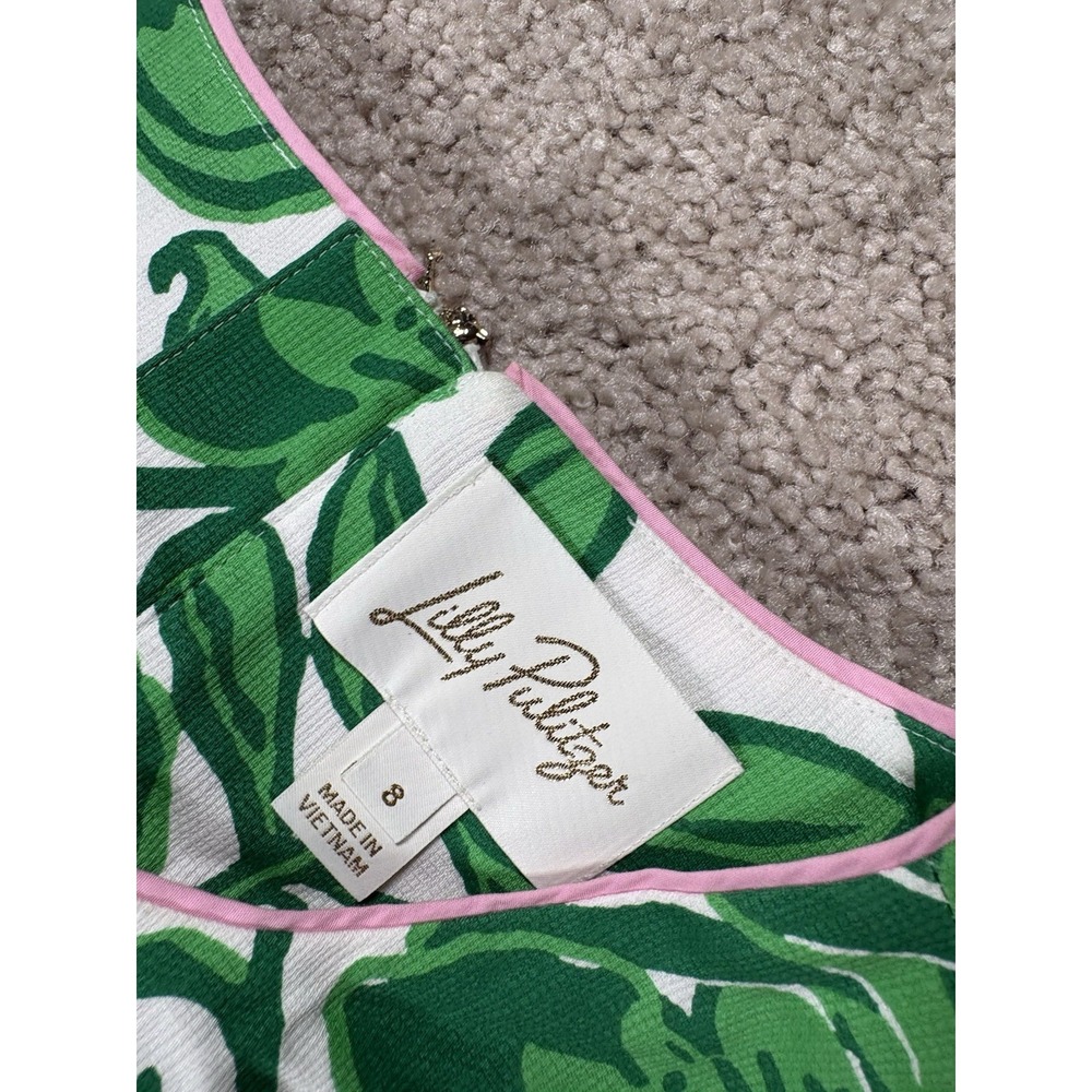 Lilly Pulitzer Mila Stretch Shift Dress Size 8 Fiddle Leaf Green Escape Plan - Picture 3 of 8